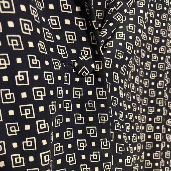 Vintage Leslie Fay geometric pattern midi dress - size 18 - Picture 6 of 7